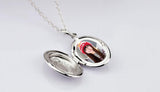 Oval Shell Photo Box Pendant Necklace Charms Locket Necklaces 925 Jewelry