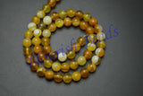 Yellow Banded Agate Round Loose Beads 5 strands 6mm 8mm 10mm