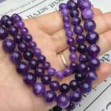 Amethysts Beads Round Loose Spacer Purple Crystal Beads 6/8/10MM