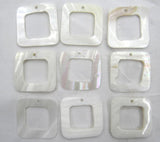 Quartz Crystal Abalone Shell Square Pendant for DIY Jewelry Making
