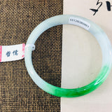 Natural Green Jadeite Bracelet 54-62mm Double Female Jade Gift Certif