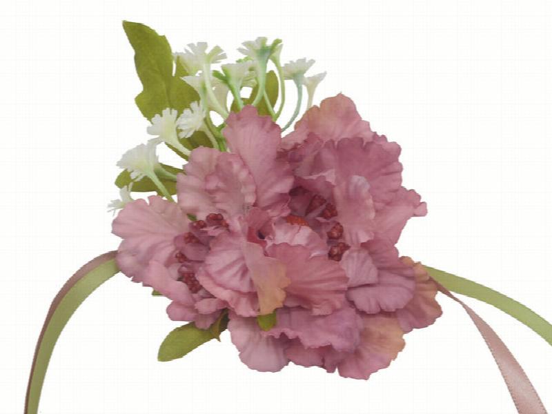 Artificial Scabiosa Babys Breath Corsage Bracelet Tea Party
