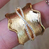 Zirconia Stone Link Chain Rings for Women