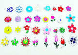 100pcs Mixed Zinc Alloy 'Flower' Enamel Charms 27*23mm