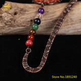 Vintage Tree Of Life Pendant Bookmark with Raw Crystal Bead