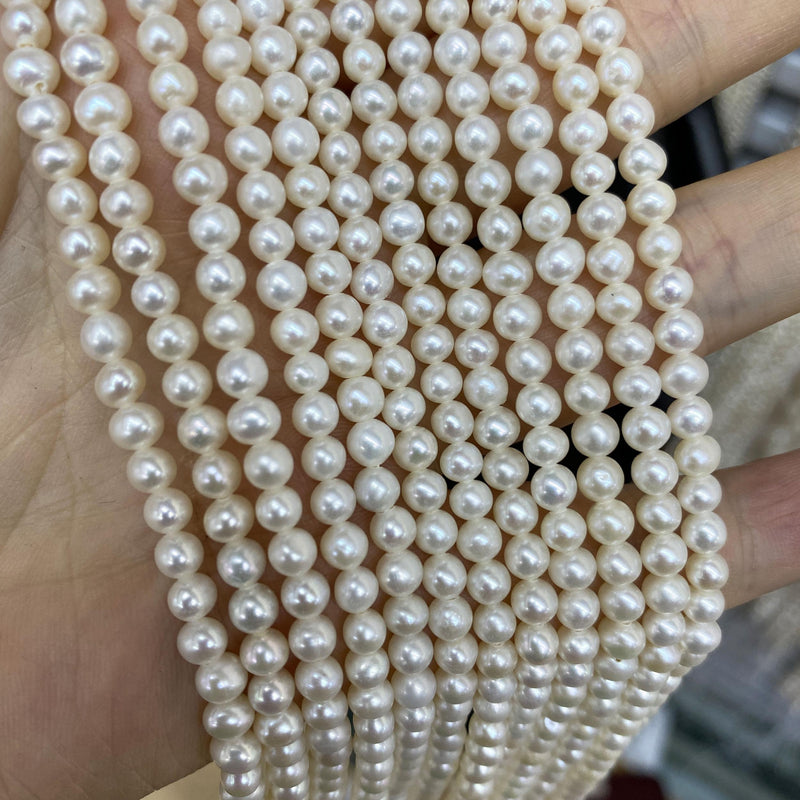 4-4.5mm Natural Freshwater Pearl Round Shape High DIY Loose Bead