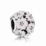 925 Silver Daisy Fairy Crystal Bead Charm for Women Bracelet & Necklace