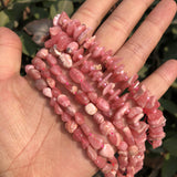 Argentine Rhodochrosite Chips Oval Beads DIY Bracelet Crystal Quartz