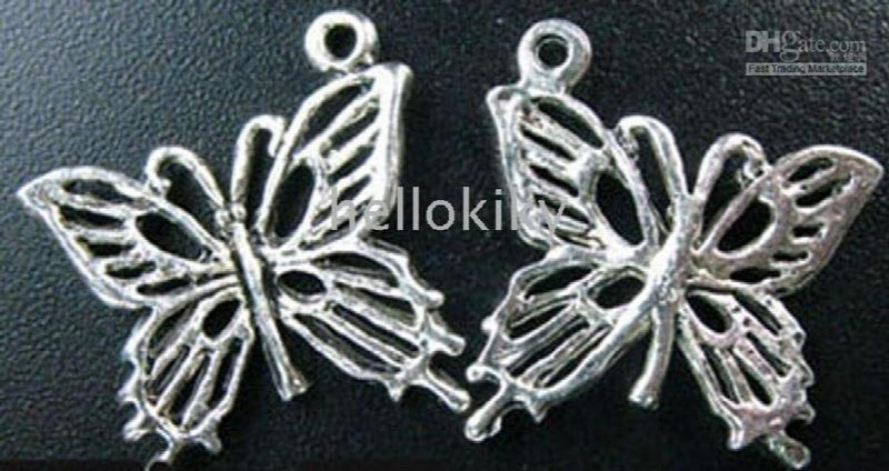 Wholesale 180PCS Tibetan Silver Butterfly Charms