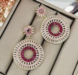 S925 Silver Circle Zircon Crystal Earrings DIY Accessories