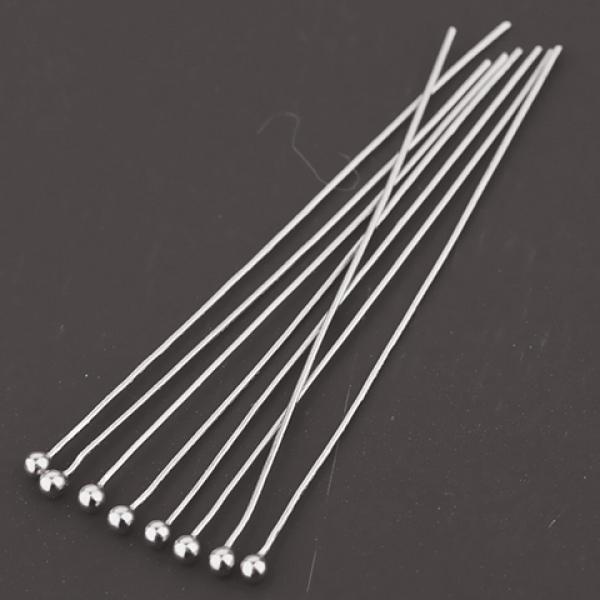 6pcs 925 Sterling Silver Ball Head Pins Needles For Beads Earring Jewelry