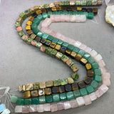 10mm Cube Natural Stone Space Beads DIY Jewelry Tiger Opal Quarzt