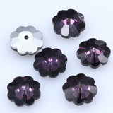 Strass Button Plum Flower Flatback Sew On Crystals 4-Piece Set