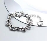 Stainless Steel Chain Bracelet Cross Star Pearl Key Lock Party Gift
