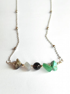 Sagittarius Zodiac Necklace with Natural Stones - Gift for Girlfriend