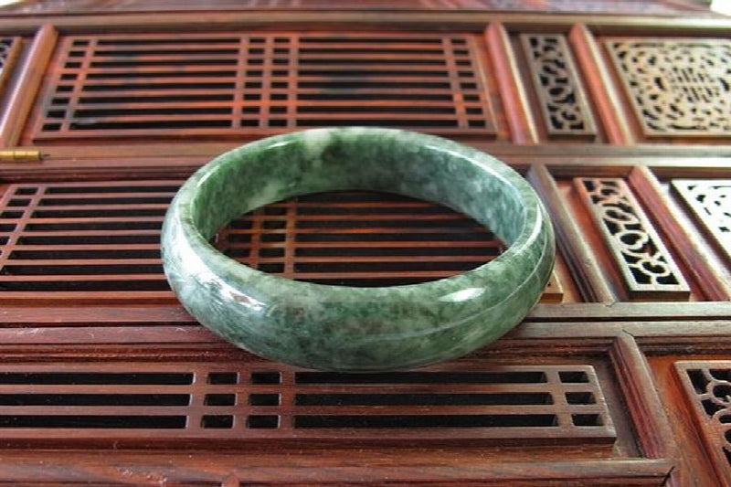 Zheru Natural Burmese Jade 54-64mm Bracelet, Princess Jewelry