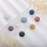 20mm Volcanic Stone Aromatherapy Necklace Celtic Knot Round Pendant Jewelry