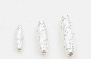 925 Silver 9 Eyes DZI Beads Thai Silver Tibetan Nine Eyes DZI Beads