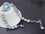 Crystal Link Chain Bracelet for Women with Square Charms