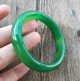 Green Jadeite Bracelet Charm Round Bangle for Women Men