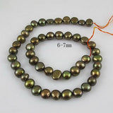 Baroque AA 6-7MM Green Freshwater Pearl Strand DIY Making Necklace Bracelet