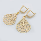 Rose Hollow Big Long Earrings Wedding Jewelry