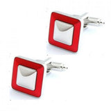 3 Colors Square Enamel Cufflink Cuff Link 1 Pair