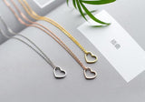 Real 925 Sterling Silver Heart Love Necklace GTLX1568