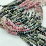 Mamiam Tourmaline Faceted Rondell Beads 2.8x3.8mm