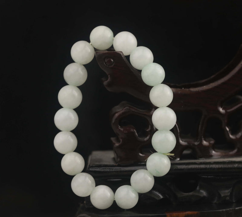 Natural Jade Beads Bangle Elastic Bracelet Handmade