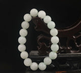 Natural Jade Beads Bangle Elastic Bracelet Handmade