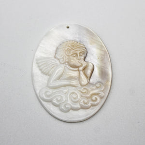 Freshwater Shell Beads Oval Carving Pendant Mother Of Pearl DIY Jewelry Making