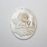 Freshwater Shell Beads Oval Carving Pendant Mother Of Pearl DIY Jewelry Making