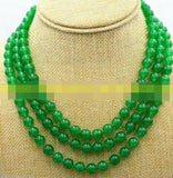8mm Purple Jade Round Gemstone Beads Necklace 17-19''