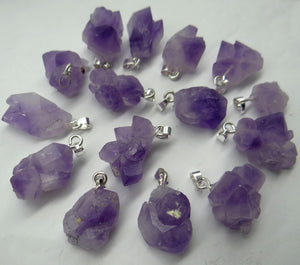 Natural Stone Top Quartz Crystal Charm Pendant Necklace Accessories 10pcs