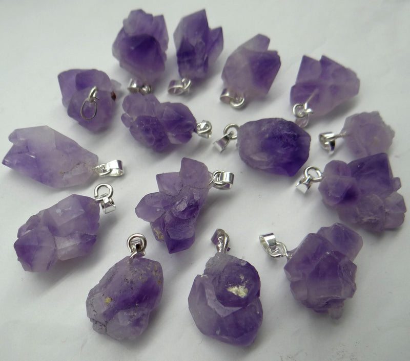 Natural Stone Top Quartz Crystal Charm Pendant Necklace Accessories 10pcs