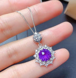 SHILOVEM Amethyst Pendant Necklace