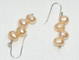 Baroque Freshwater Pearl Silver Dangle Earrings - Wedding Lady Gift