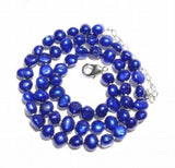 Real Pearl Baroque Necklace Pink Cultured 6-7mm Women Gift