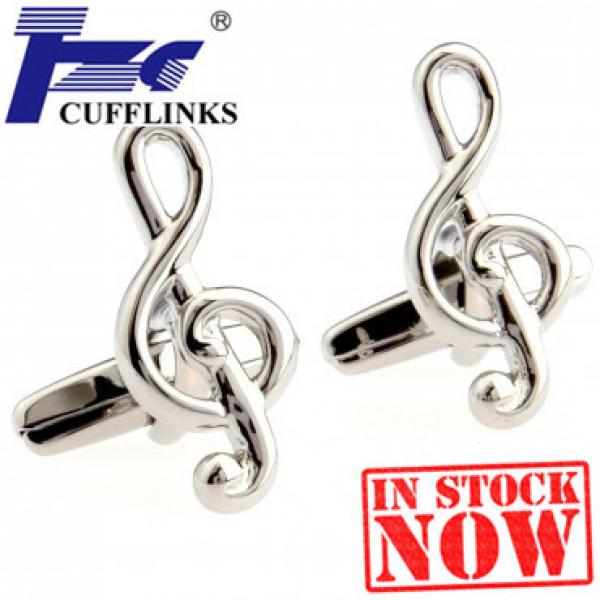 Siver Music Note Cufflink Cuff Link 2 Pairs