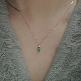 S925 Silver Grandmother Green Zircon Princess Pendant