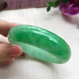 Zheru Jewelry Natural Burmese Emerald Green 54-62mm Bracelet