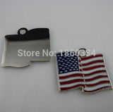 50pcs Enamel US Flag Pendant Necklace And Bracelets DIY Jewelry Accessories