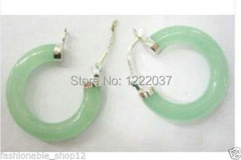 925 Sterling Silver Hoop Earrings with Natural Stone Jewelry