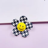 10pcs Acrylic Plaid Leopard Smiling Face Flower Hairpin DIY