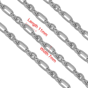 7mm Stainless Steel Cable Chains Bulk DIY Jewelry Making 1 Meter