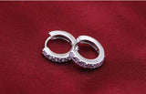 925 Silver Zircon Stud Earrings Elegant Women Jewelry