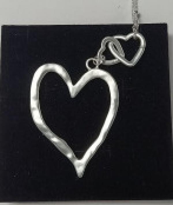 Peach Heart Pendant Necklace Long Chain Jewelry