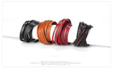 Vintage Real Leather Goth Jewelry Wrap Bracelet
