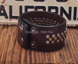 Retro Leather Bracelet Cuff Metal Studs